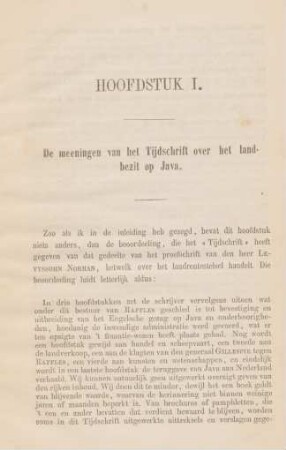 Hoofdstuk I. De meeningen van het tijdschrift over het landbezit op Java