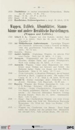 Exlibris und Wappen (Nr. 1554-1666)
