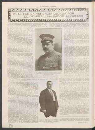 Cuál fue la herencia legada por el general Salvador Alvarado