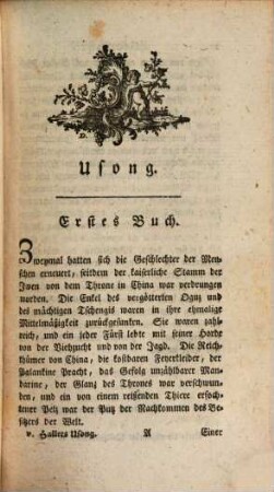 Albrechts von Haller, Usong : Eine Morgenländische Geschichte, in vier Büchern