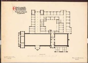 Fest- und Gesellschaftshaus für die deutsche Marine Schinkelwettbewerb 1899: Grundriss 2. OG 1:200