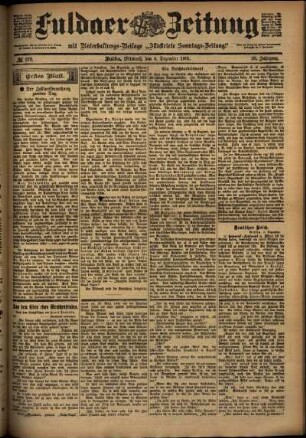 Erste Ausgabe vom Mittwoch, den 04. Dezember 1901.