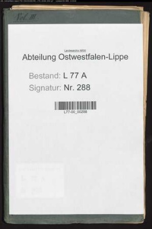 Anstellung der Amtsschreiber und Assessoren beim Amt Oerlinghausen (Hebungsbeamte), Bd. 3