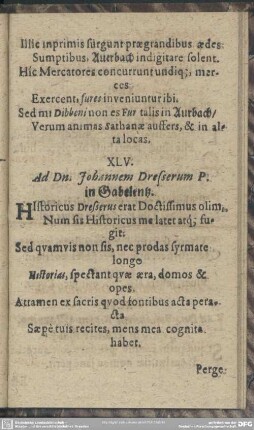 XLV. Ad Dn. Johannem Dresserum