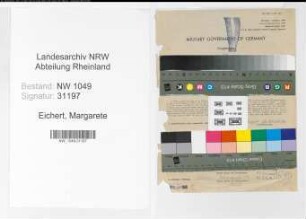 Entnazifizierung Margarete Eichert , geb. 31.08.1888 ()