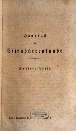 Handbuch der Eisenhüttenkunde, 2