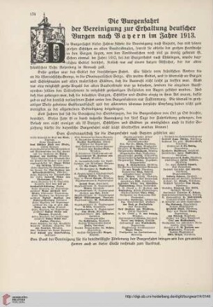 14: Die Burgenfahrt der Vereinigung zur Erhaltung deutscher Burgen nach Bayern im Jahre 1913