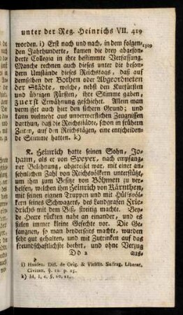 419-430, K. Heinrich hatte seinen Sohn, Johann, als er von Speyer, nach empfangner Belehnung, abgereiset war, ...