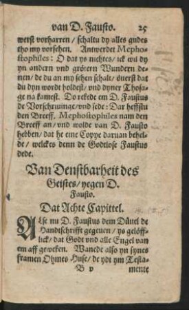 Van Denstbarheit des Geistes ... Dat Achte Capittel.