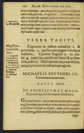 Caput XXVII. De Principum Et Magistratuum apud Germanos electione.