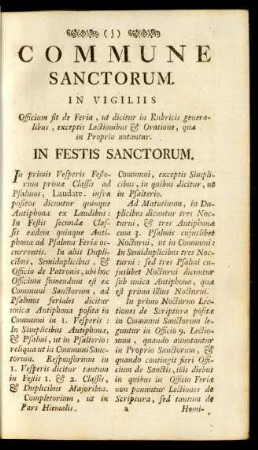 Commune Sanctorum. In Vigiliis