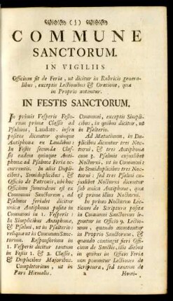 Commune Sanctorum. In Vigiliis