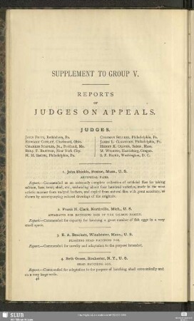 Supplement To Group V. Reports Of Judges On Appeals