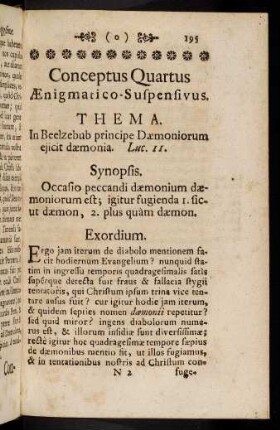 195-209, Conceptus Quartus. Aenigmatico-Suspensivus.