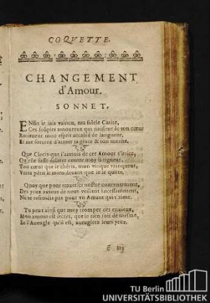 Changement d'Amour. Sonnet.