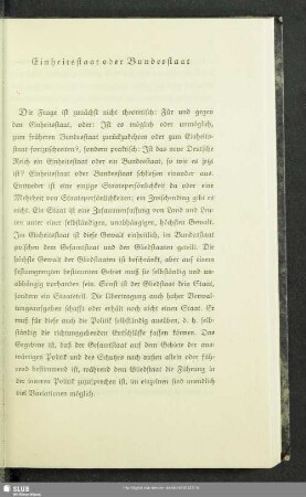 Einheitsstaat oder Bundesstaat