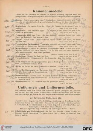 Kanonenmodelle (Nr. 272-285)