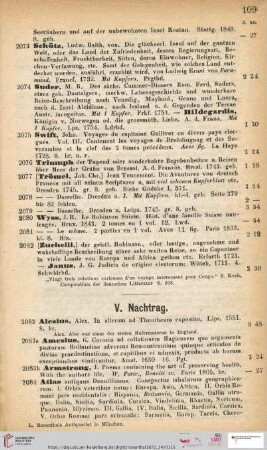 V. Nachtrag (Nr. 2083 - 2130)