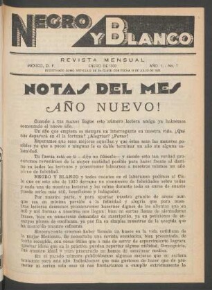 Notas del mes : Año nuevo!