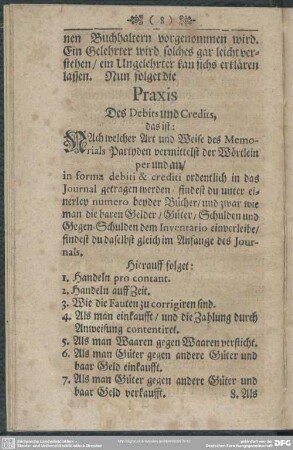 Praxis Des Debits und Credits ...