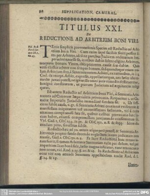 Titulus XXI. De Reductione Ad Arbitrium