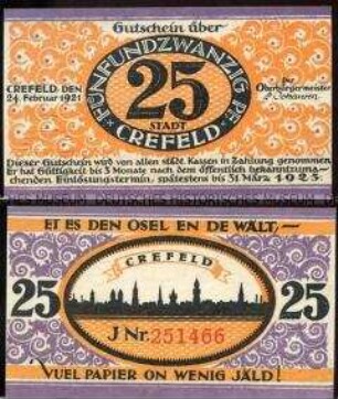 Crefeld, Notgeldserie , 25 Pfennig