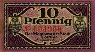 Cottbus, Stadt: 10 Pfennig