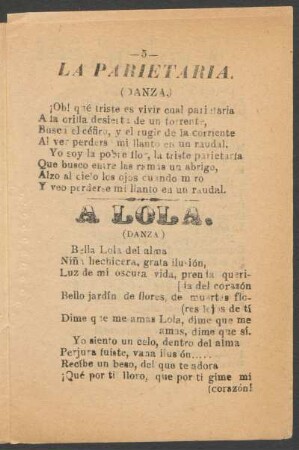La Parietaria. : (Danza.)
