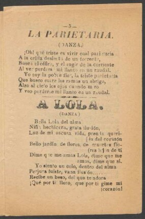 La Parietaria. : (Danza.)