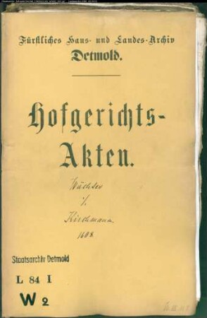 Wechter, Henrich, Untervogt zu Oerlinghausen gegen Adolf Kirchmann, Meier zu Eckendorf - Schuldforderung