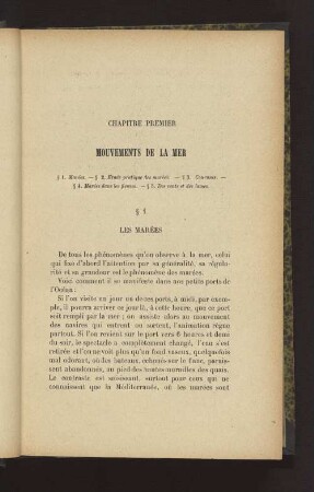CHAPITRE PREMIER. MOUVEMENTS DE LA MER