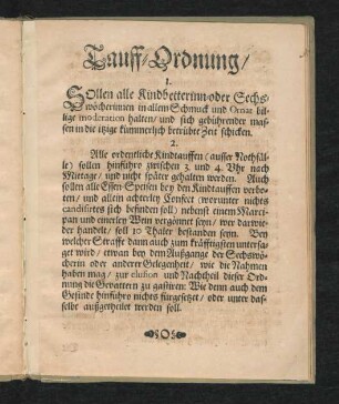 Tauff-Ordnung.