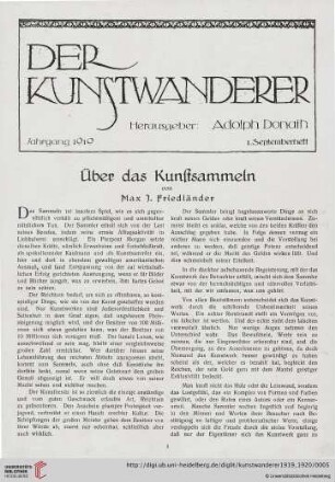 1: Über das Kunstsammeln