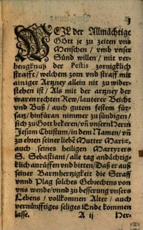 Regiment, Verhütung und Curation der erschröcklichen Kranckheit der Pestis