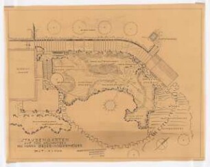 Garten Beyer, Niedermeiser: Lageplan Staudengarten 1:100, pauschale Angaben zur Bepflanzung
