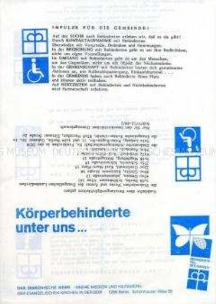 Werbe- und Informationsblatt des Diakonischen Werkes der DDR