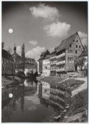 Bamberg, Altes Rathaus, in die Regnitz eingebaut