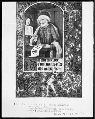 Lateinisches Gebetbuch mit französischem Kalender — Evangelist Matthäus, Folio 16