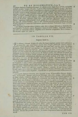 In Tabella VII. Scripturae Saeculi VI.