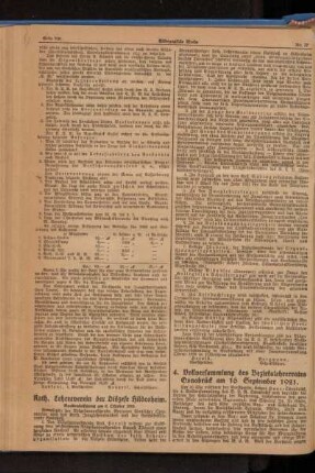 Kath. Lehrerverein der Diözese Hildesheim : Vorstandssitzung am 3. Oktober 1921