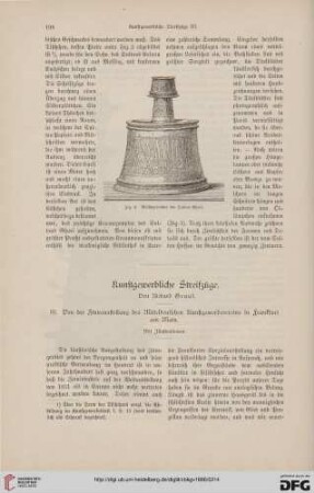 Kunstgewerbliche Streifzüge, [3]: Von der Zinnausstellung des Mitteldeutschen Kunstgewerbevereins in Frankfurt am Main