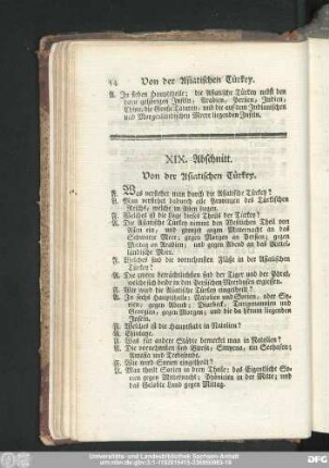 XIX. Abschnitt. Von der Asiatischen Türkey.