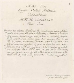 Widmung an Alvise Cornaro, aus der Folge "Via Crucis"