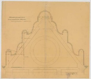 Thiersch, Friedrich von; München; Münchner - Kindl - Keller, Erweiterungsbau - Hauptgiebel (Schnitt)