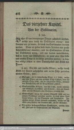 Das vierzehnte Kapitel. Von der Sublimation