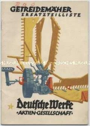 Ersatzteilliste für Getreidemäher