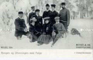 Das norwegische Königspaar mit Gefolge in Voksenkollen