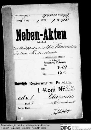 Ausscheiden der Stadt Eberswalde aus dem Kreis Oberbarnim