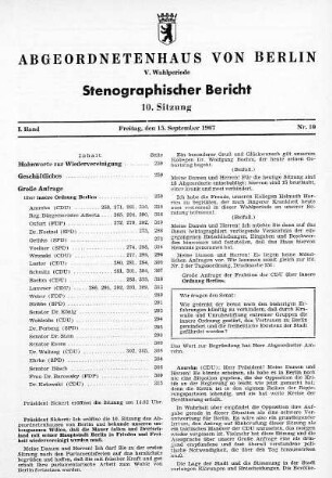 Nr. 10 (10), 15. September 1967