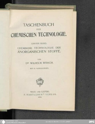 1: Taschenbuch der chemischen Technologie